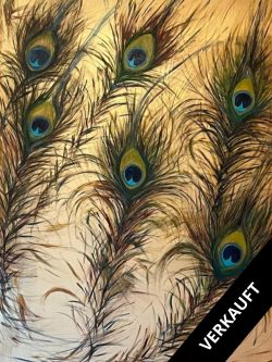 Bianca Thorn - Kunst und Malerei in Holzappel 152 Pfauenfedern auf Gold