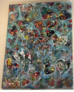 80 x 60 cm Herzen verblasst